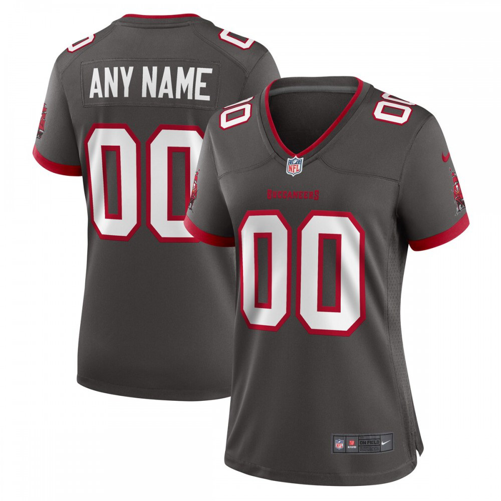 Tampa Bay Buccaneers Nike Women's Alternate Custom Game Jersey - Pewter-GridironStore
